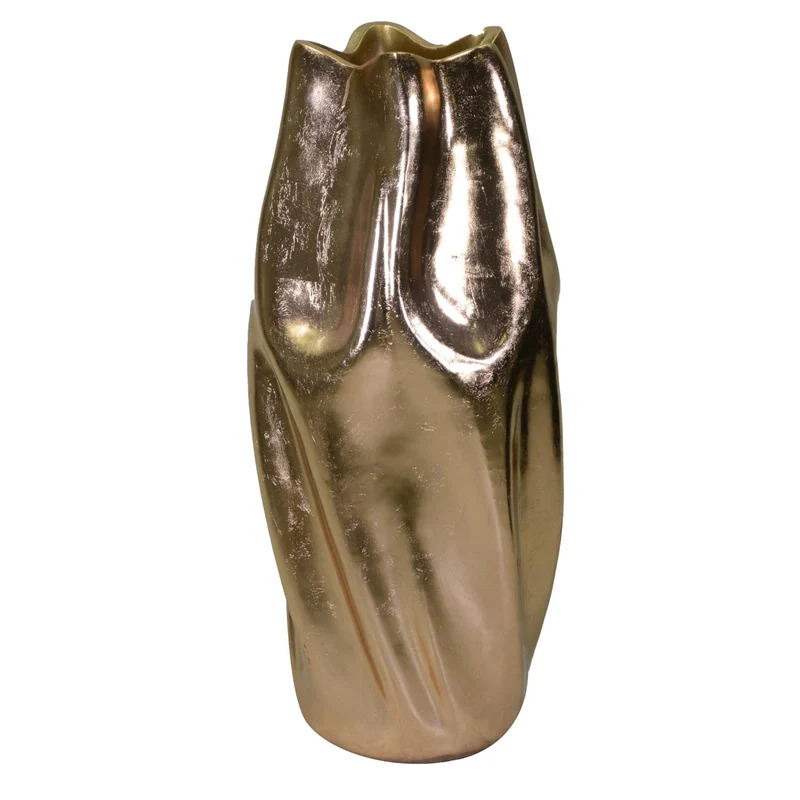 Porte-vase en résine dorée cm ø45h100