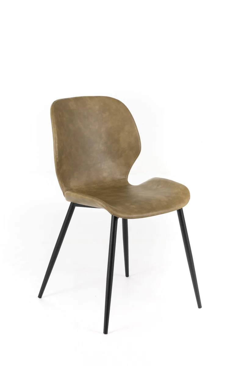 4x Chaise soft-touch marron clair 55cm x 45cm H. 83cm
