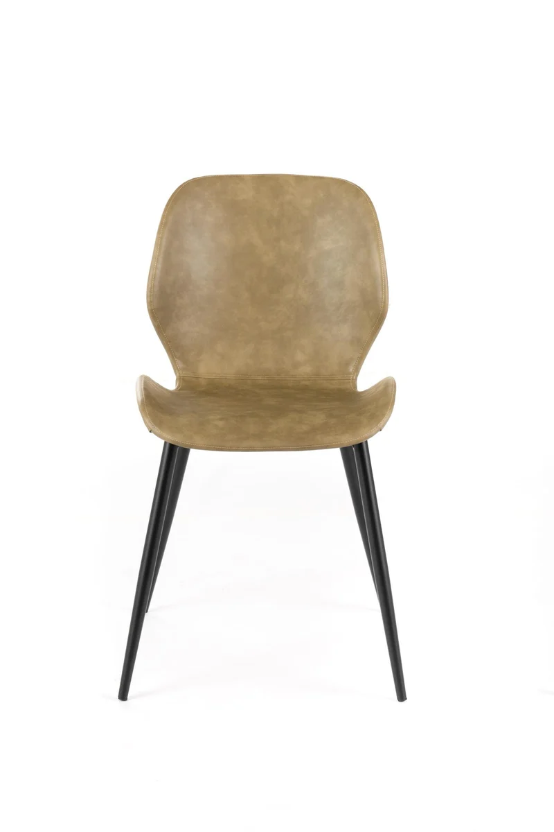 4x Chaise soft-touch marron clair 55cm x 45cm H. 83cm