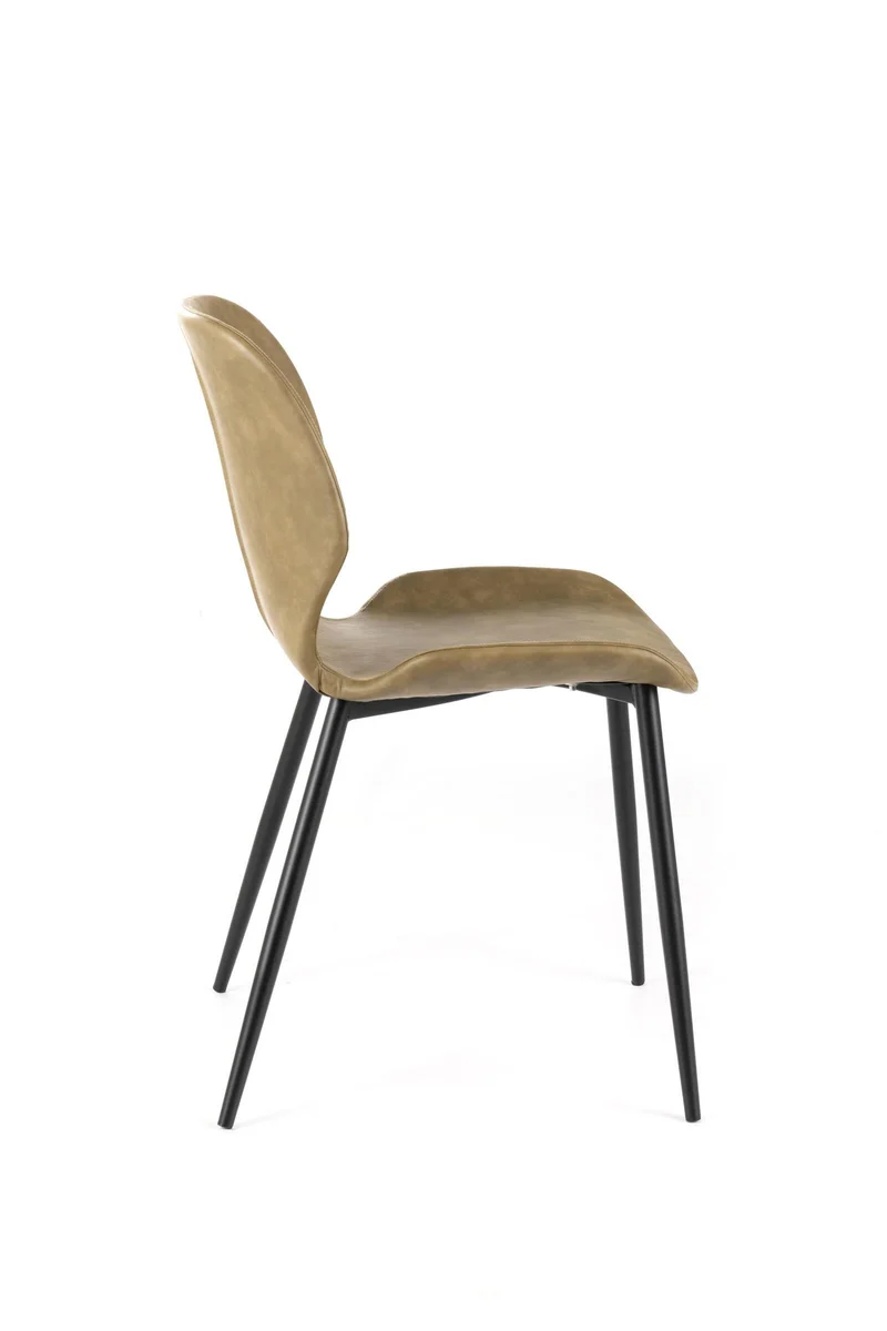 4x Chaise soft-touch marron clair 55cm x 45cm H. 83cm