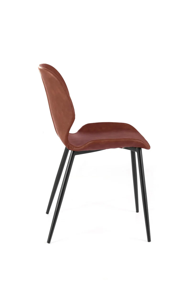 4x Chaise soft-touch Marron Cognac 55cm x 45cm H. 83cm