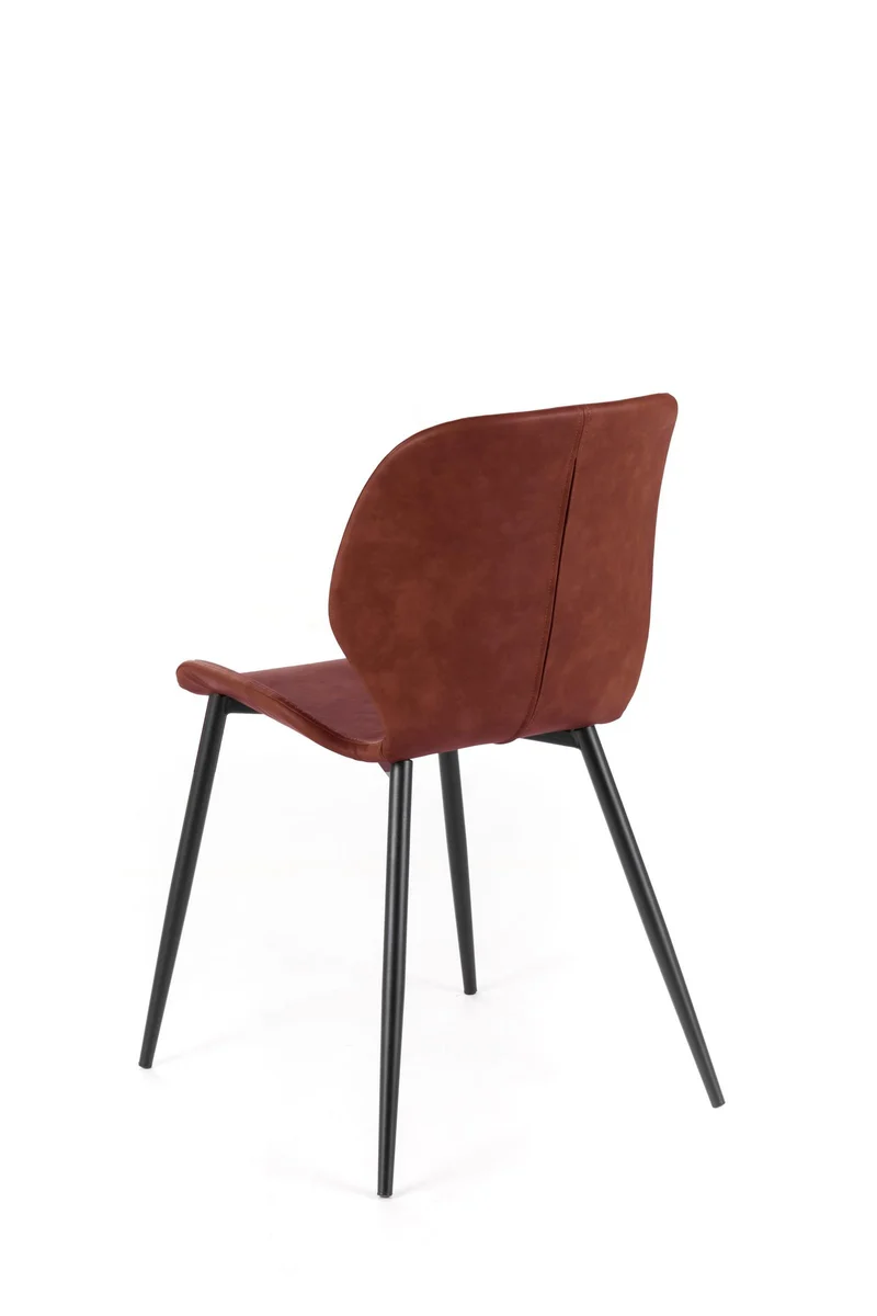 4x Chaise soft-touch Marron Cognac 55cm x 45cm H. 83cm
