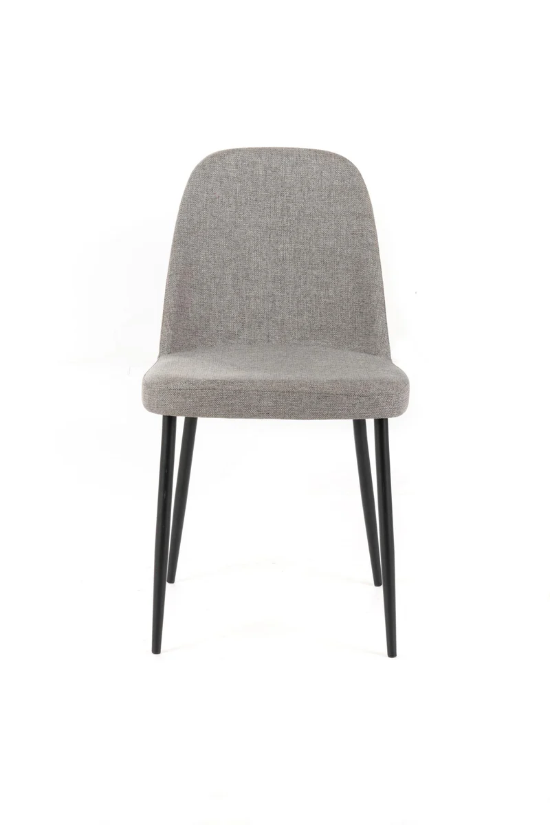 4x Chaise en tissu gris clair 55x46xH.85 cm