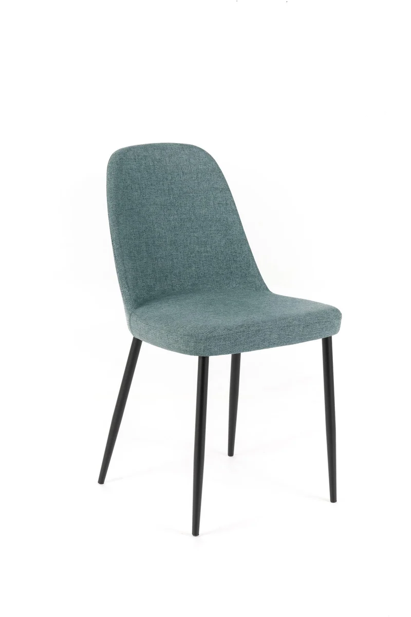 4x Chaise en tissu aigue-marine 55x46xH.85 cm