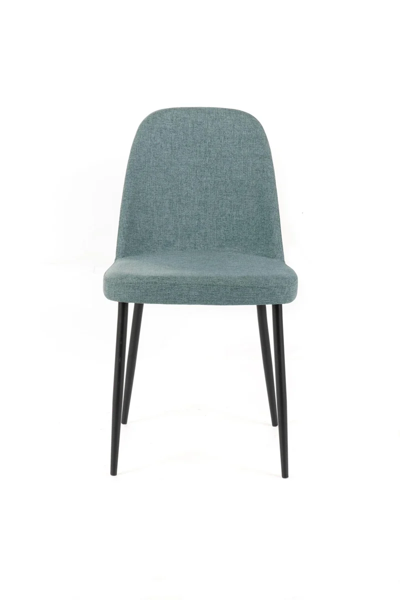 4x Chaise en tissu aigue-marine 55x46xH.85 cm