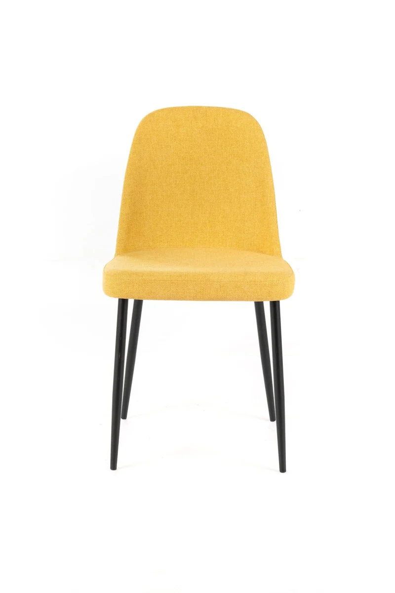 4x Chaise en tissu jaune 55x46xH.85 cm