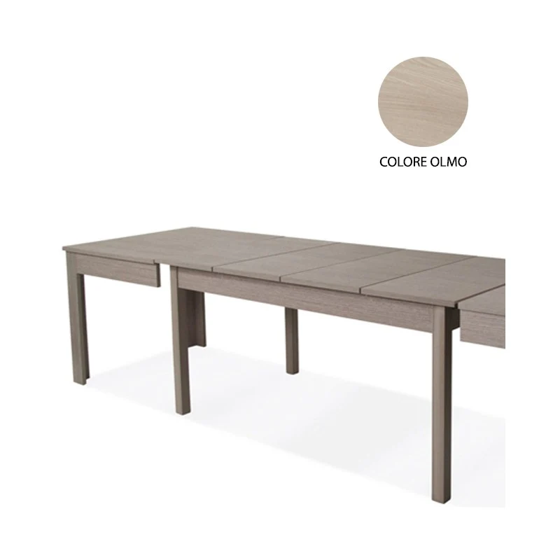 Table extensible en bois mélaminé couleur orme 160-320x90 cm