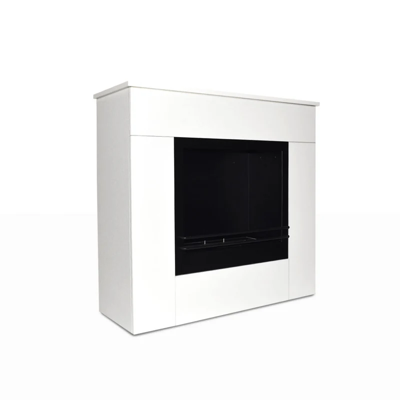 Cheminée au Bioéthanol sur Pied en Bois Blanc Michelangelo 96x36x90h