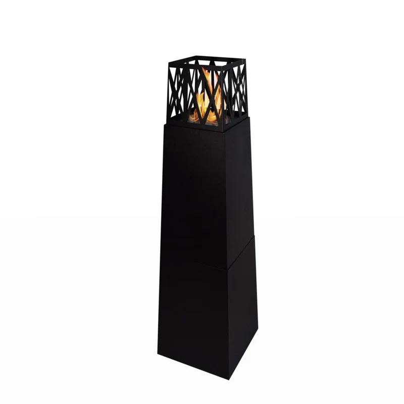 Cheminée de jardin au bioéthanol Vulcano Nero 40x40x145