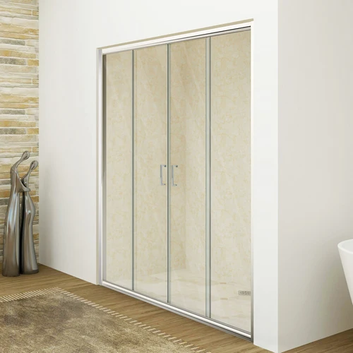 Niche de douche coulissante avec 4 portes vitrées Ligne Essential 166-170 cm / Ouverture 73 cm