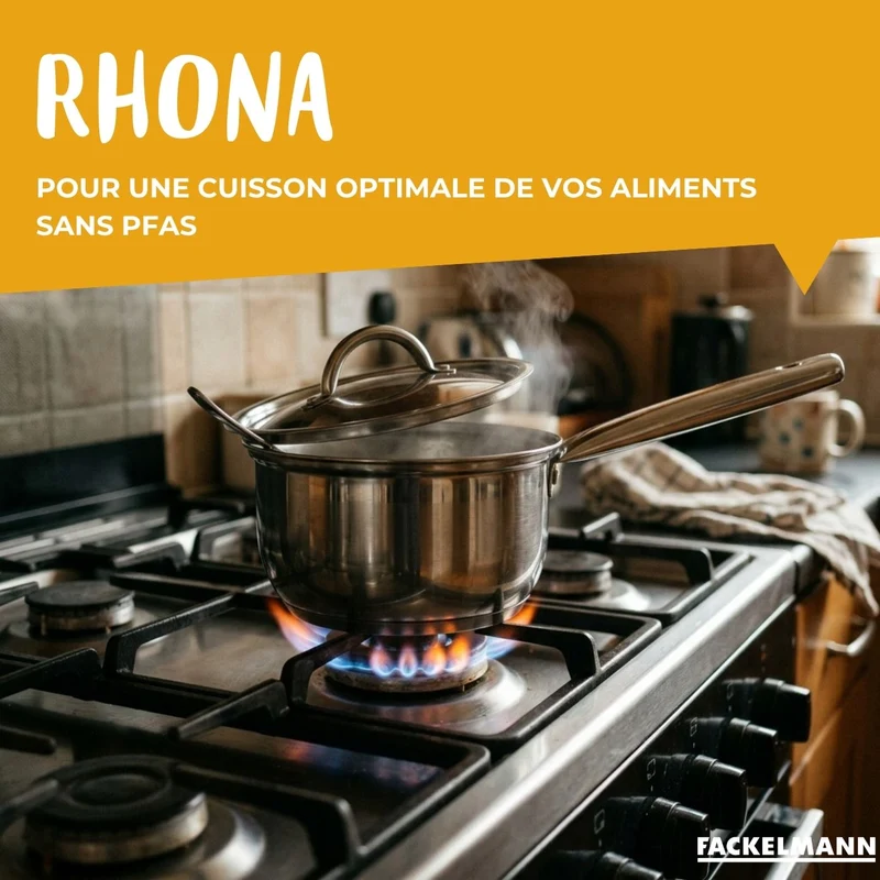 Lot de 4 casseroles 16/18/20/22 cm et 1 poêle en inox 24 cm Fackelmann Rhona