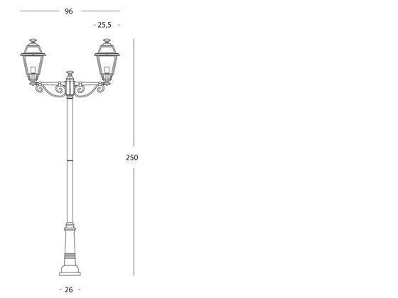 Lampe d'extérieur en aluminium moulé sous pression avec diffuseurs en verre graphite transparent