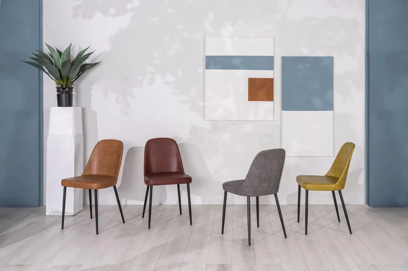 4x Chaise douce au toucher 52 cm x 45 cm x 85 cm