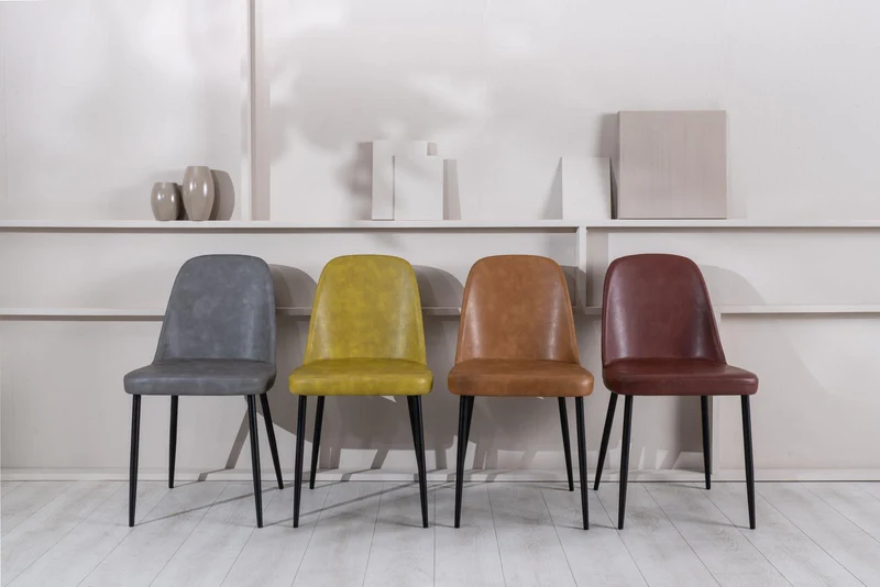 4x Chaise douce au toucher 52 cm x 45 cm x 85 cm