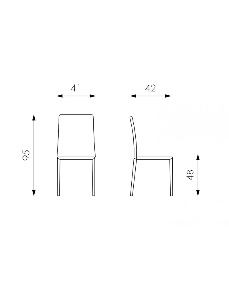 4x Chaise Kitty STS simili cuir et métal blanc