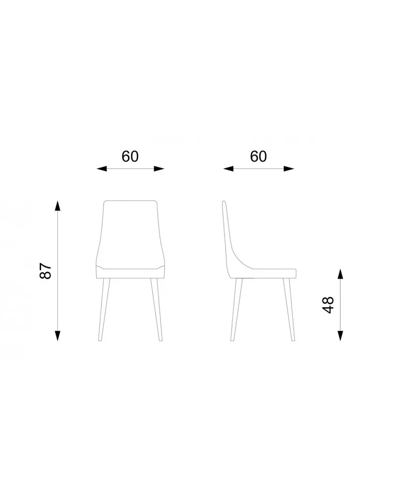 4x Chaise Microfibre Rouille - Renard