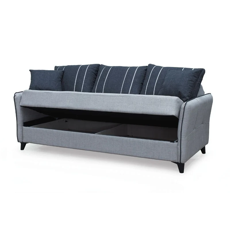 Canapé lit rangement gris clair 210x94x80