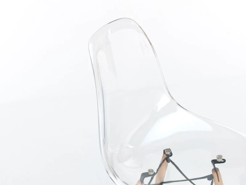 4x Chaise en polycarbonate et assise en PVC blanc 47x46x82h cm