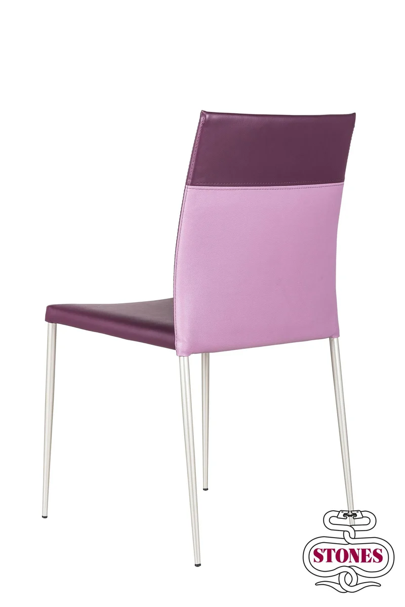 4x Chaise en simili cuir violet 41,5x485h cm