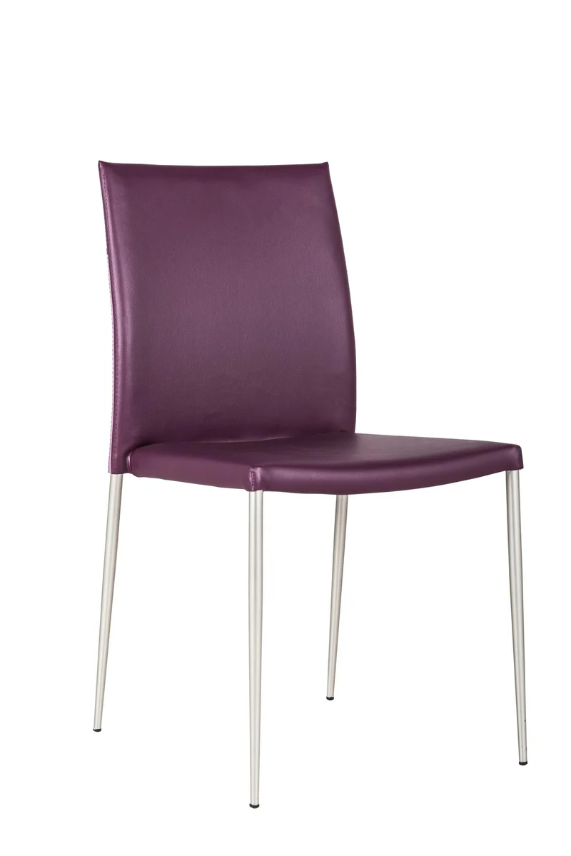 4x Chaise en simili cuir violet 41,5x485h cm