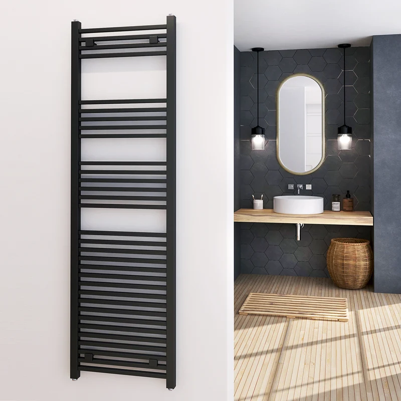 Radiateur anthracite à tubes carrés - H 1700 x Int. 470 millimètres