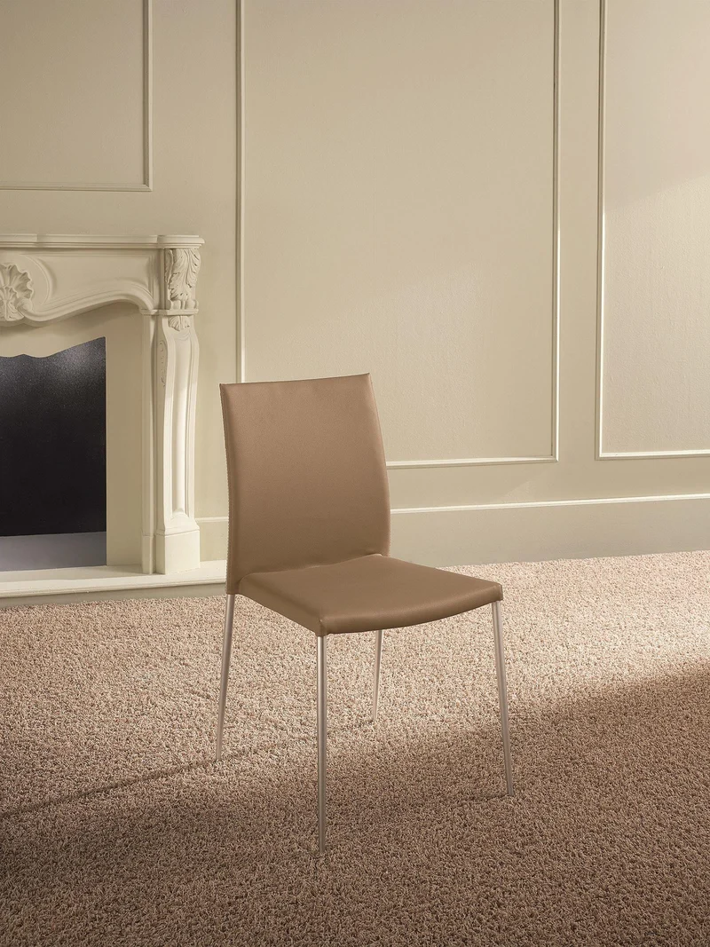 4x Chaise en simili cuir marron 41,5x485h cm
