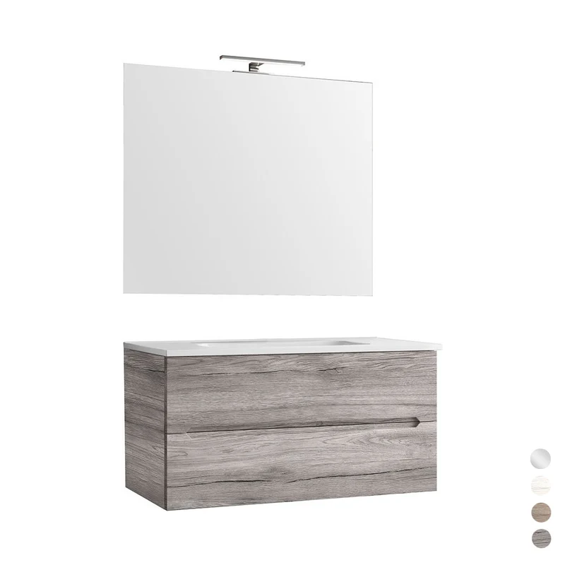 Meuble suspendu 90 cm mélèze blanc