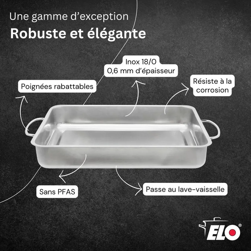 Grand plat à four acier inoxydable Elo Edition Red