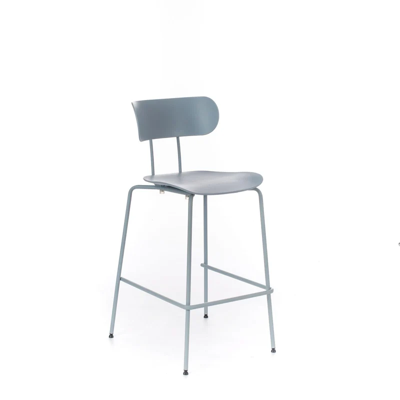 2x Tabouret en polypropylène avec assise bleu clair