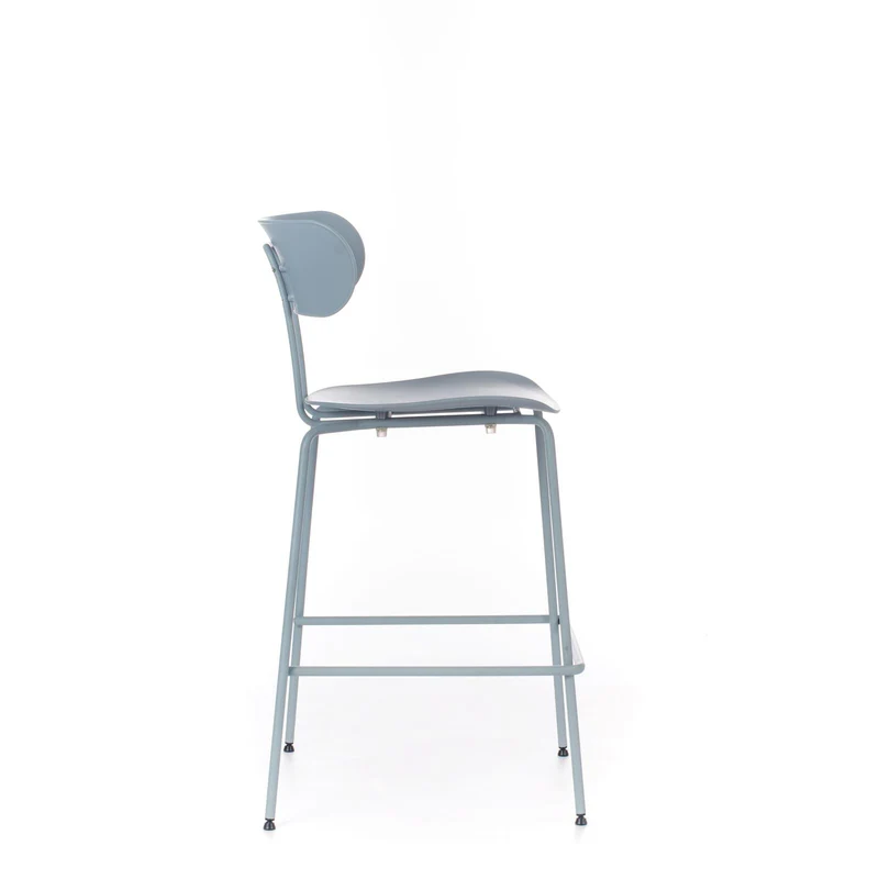 2x Tabouret en polypropylène avec assise bleu clair