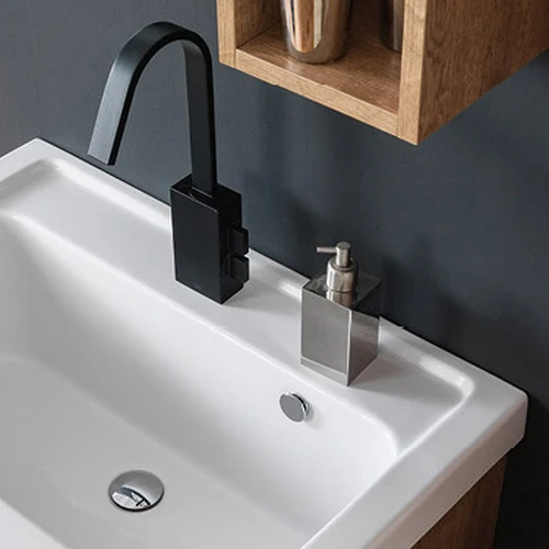 Meuble de lavage avec évier en céramique - Classic blanc 50x50 cm