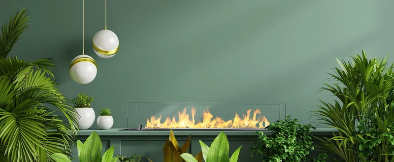 Brûleur de cheminée au bioéthanol en acier avec verre 100x21x19,4 cm