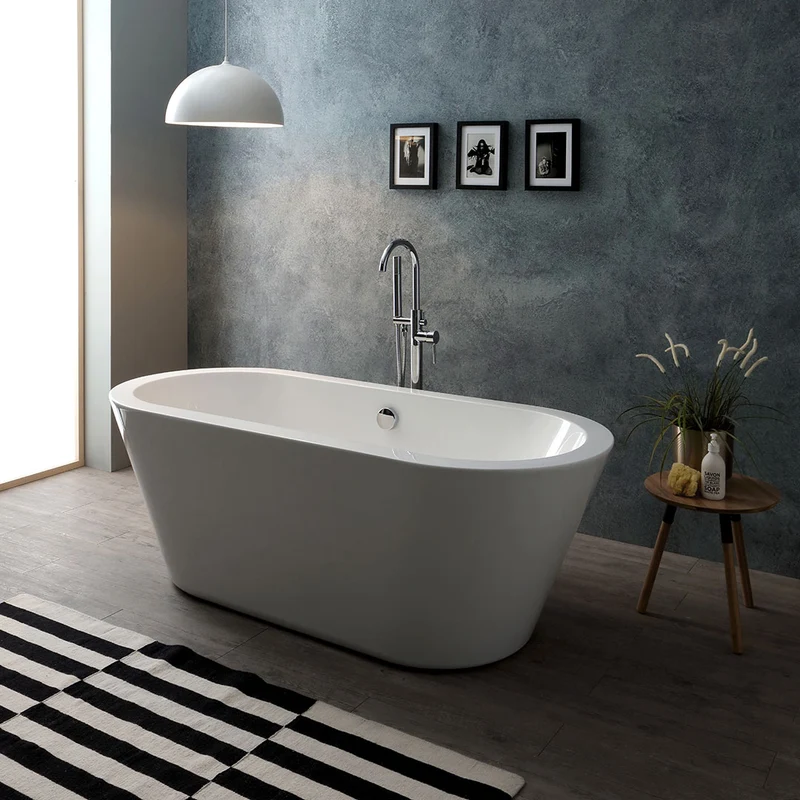 Baignoire autoportante en acrylique blanc
