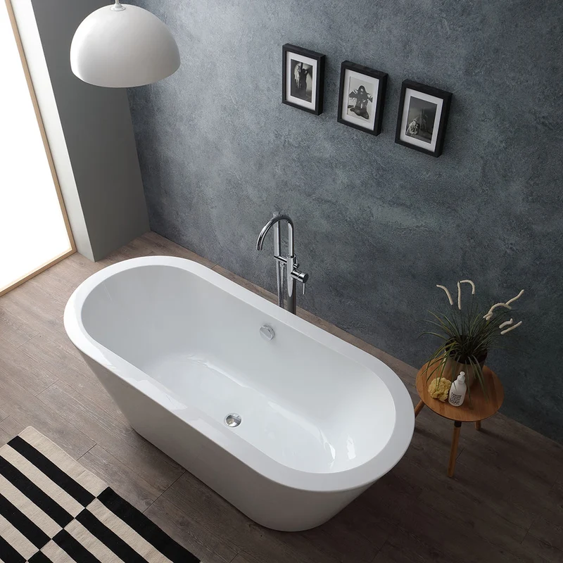 Baignoire autoportante en acrylique blanc