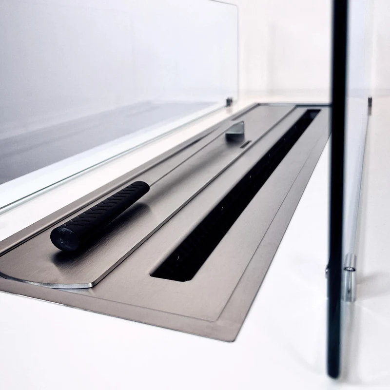 Cheminée au bioéthanol sur pied pour intérieur et extérieur L100xP40xH40 cm