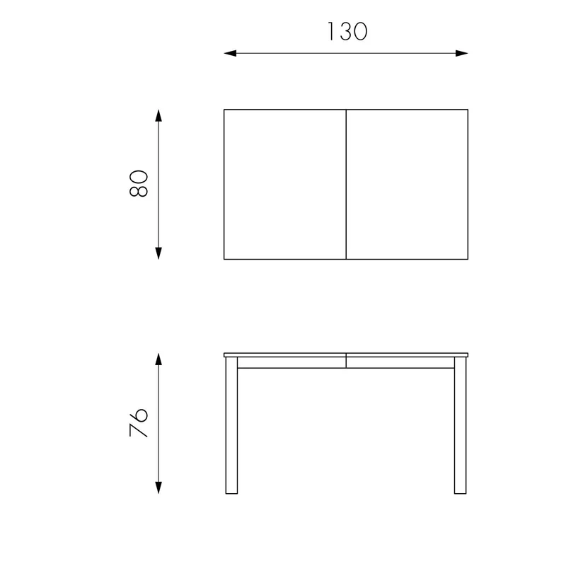 Table extensible en mélamine gris tourterelle 130/210x80x76h cm