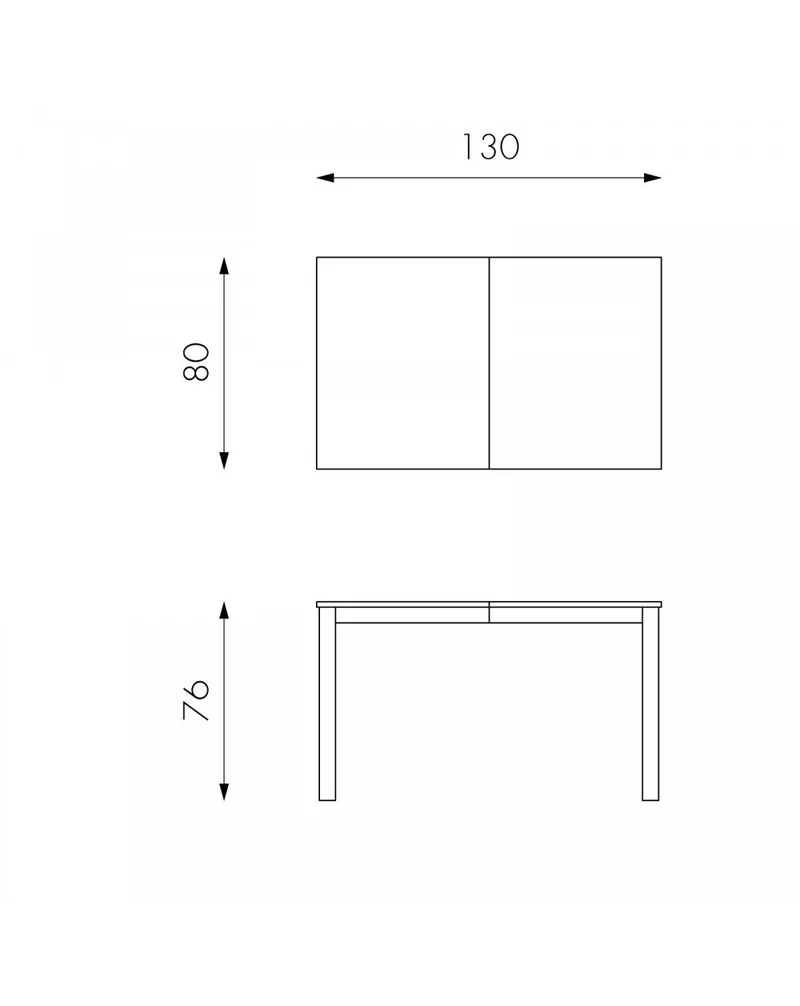 Table extensible 130-210 x 80 cm - Trafic