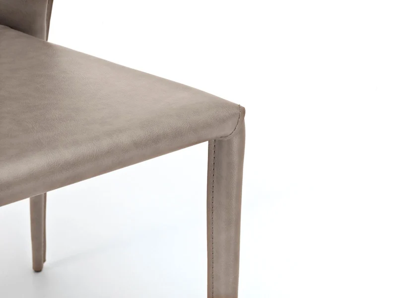 4x Chaise en simili cuir et assise gris clair 49x56x82h cm