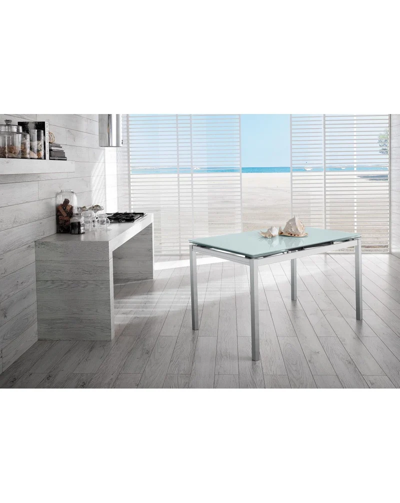Table extensible Baud 130-200x80 cm blanc