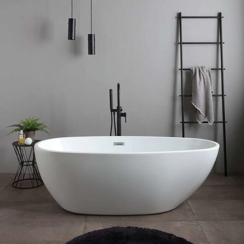 Baignoire autoportante en acrylique blanc