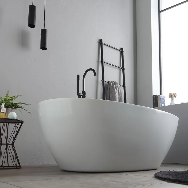 Baignoire autoportante en acrylique blanc