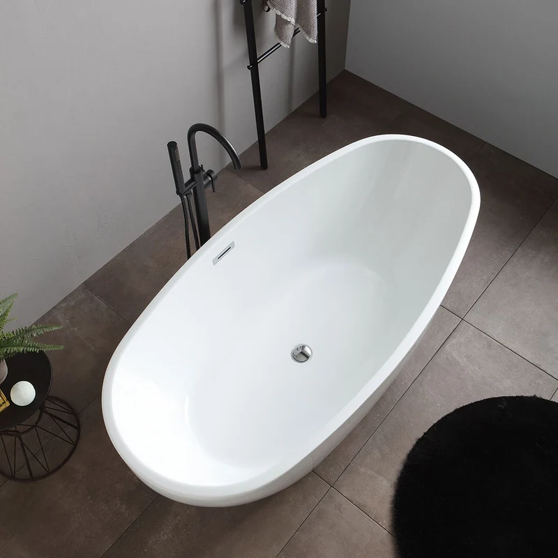 Baignoire autoportante en acrylique blanc