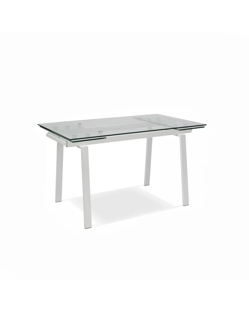 Table extensible Tommy 140-200x80 cm, pieds blancs