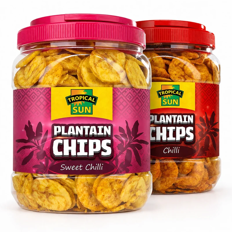 Plantain Chips Tubs 2 Pack– Chilli and Sweet Chilli