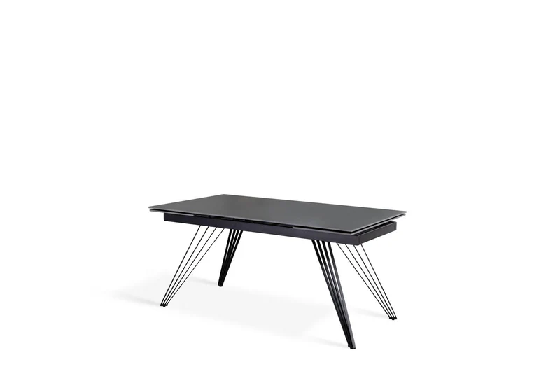 Table Extensible Vintage Gris-Noir Mat V, 90x160-240x76 cm