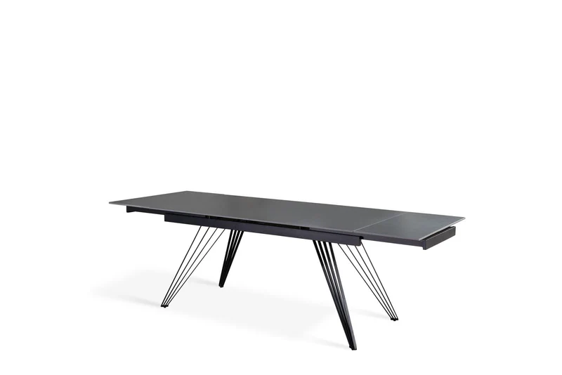 Table Extensible Vintage Gris-Noir Mat V, 90x160-240x76 cm