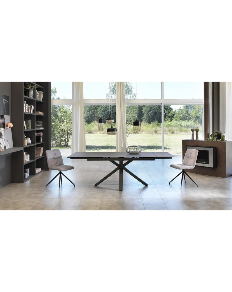 Table Extensible 160-240 x 90 cm Céramique Gris Graphite