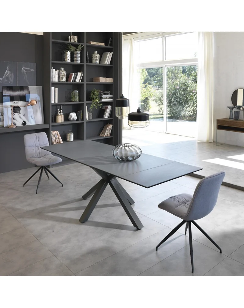Table Extensible 160-240 x 90 cm Céramique Gris Graphite