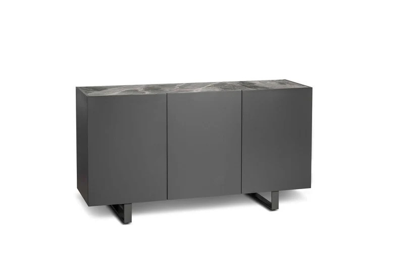 Buffet 3 portes gris-gris foncé 45 cm x 150 cm H. 85 cm