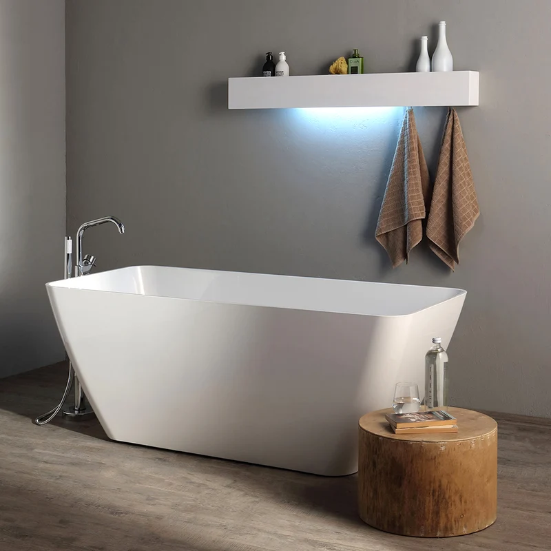 Baignoire autoportante en marbre recomposé